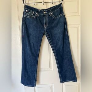 Vintage Men’s True Religion Y2K Blue Jeans Straight Iconic Flap 36x27